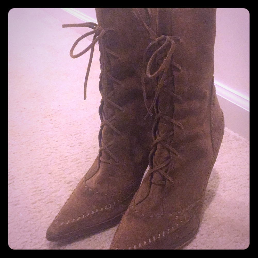 Nine West lace up boot, nice w/ pants & dresses
